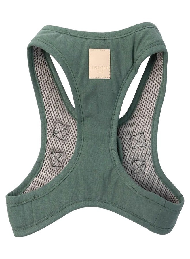 FuzzYard Life Step in Dog Harness | Size L | Stylish Premium Cotton Design in Myrtle Green Perfect for Everyday Walks - Image 1